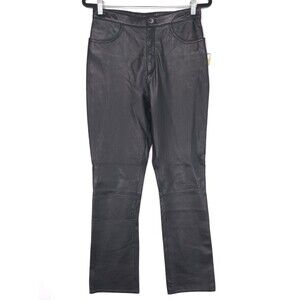 NWT Rem Garson Size 8 Pants Women’s GENUINE LEATHER Black Bootcut 90s‎ VINTAGE